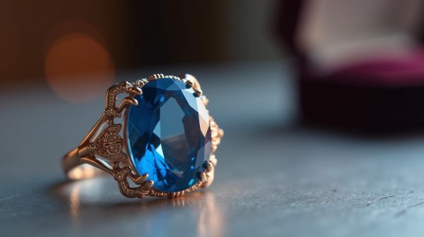 Bague saphir élégante pour fiançailles et bijoux en or